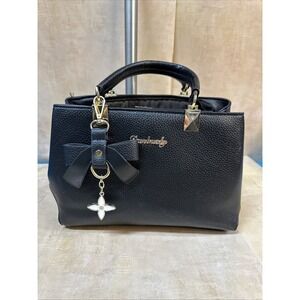 DANBAOLY Black Faux Leather Hand Bag Purse W/ Removable Strap‎ New Without Tags.